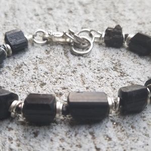 Chunky Gemstone and Sterling Silver Bracelet